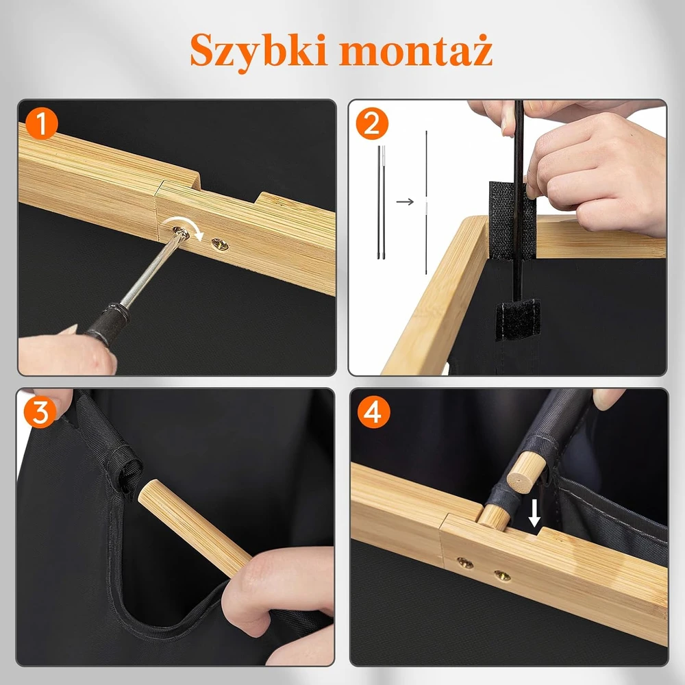 Lifewit dviejų skyrių skalbinių krepšys su dangčiu, 160 l, juodas, B0D1KK4RDK