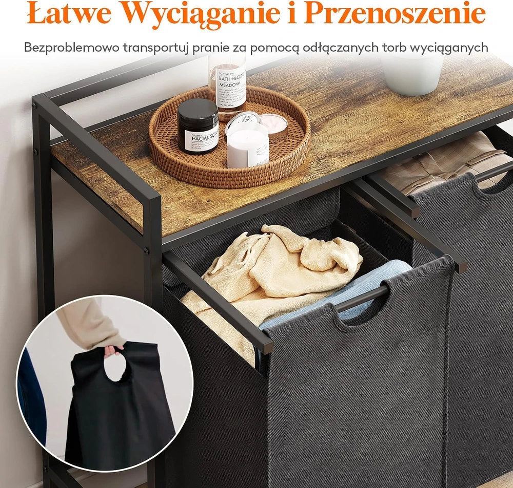Lifewit skalbinių rūšiavimo krepšys su ratukais, 2 sekcijų, 95 l, 23039