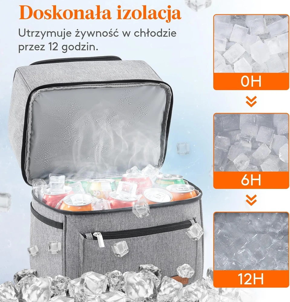 Lifewit termoizoliacinė kuprinė 21 l, iki 30 skardinių, nepralaidi skysčiams, QSLF230082GY