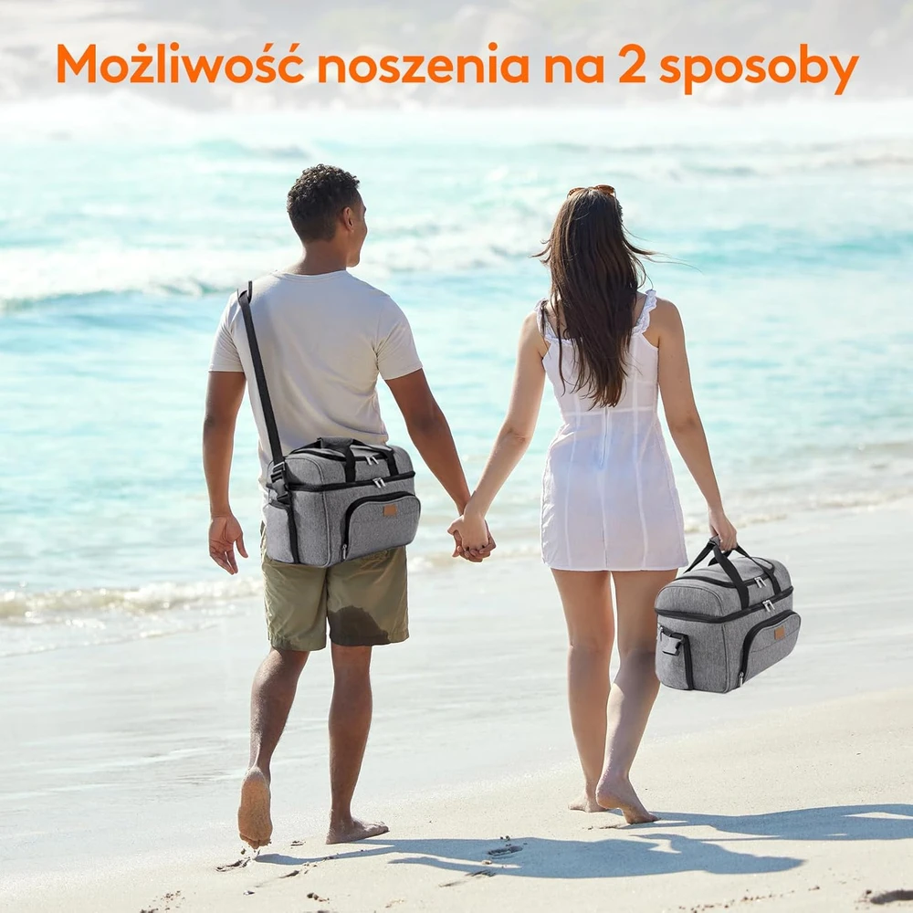 Lifewit termoizoliacinė šaldymo kuprinė, 23 l talpa, 37,8 x 22 x 28 cm, tamsiai pilka, LF230137