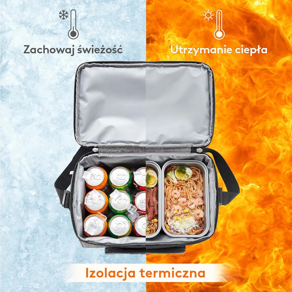 Lifewit termoizoliacinė šaldymo kuprinė, 23 l talpa, 37,8 x 22 x 28 cm, tamsiai pilka, LF230137