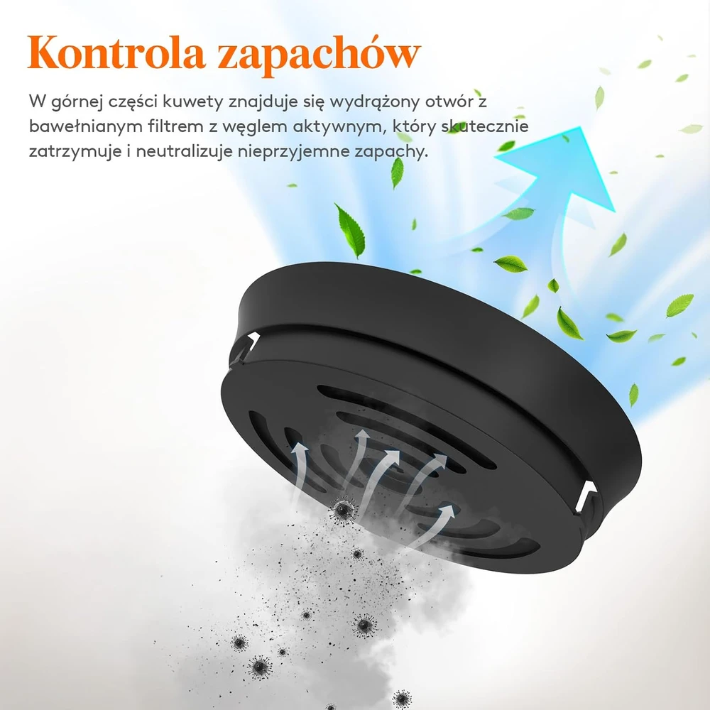 Lifewit uždara kačių kraiko dėžė vazono formos su anglies filtru ir samteliu, 23061