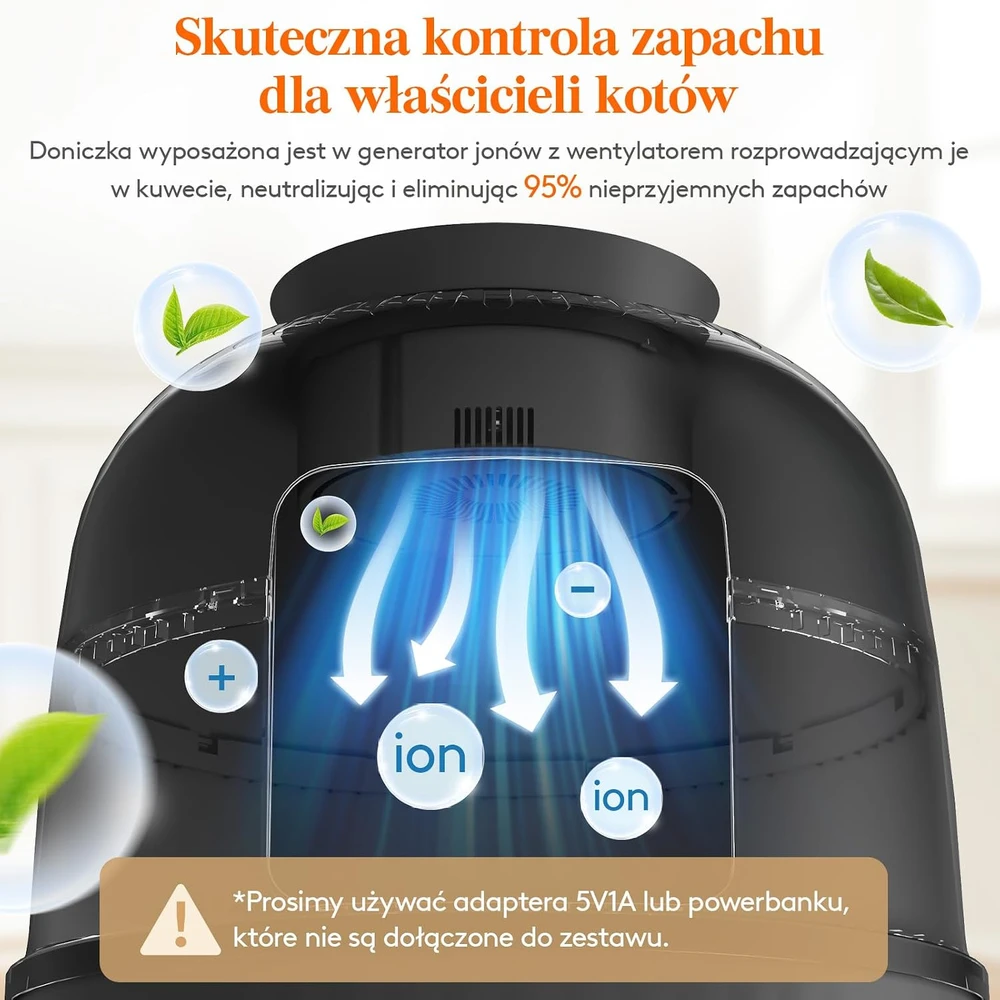 Lifewit uždaras kačių tualetas su kvapų šalinimo sistema ir dirbtiniu augalu DCLB01