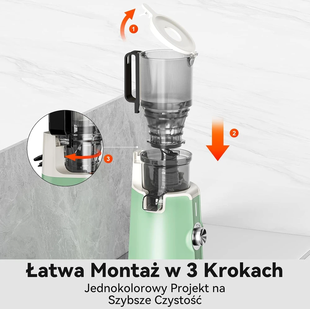 LINKChef lėtaeigė sulčiaspaudė, 200 W, 1,2 l talpa, 115 mm įkrovimo anga