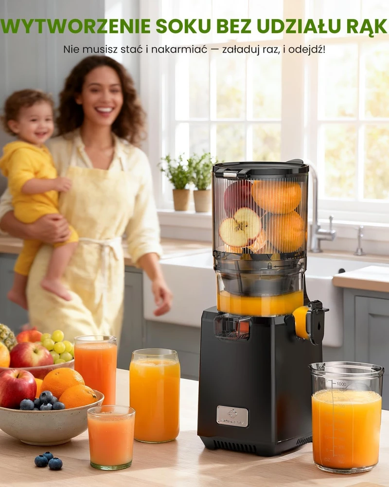 LINKChef lėtaeigė sulčiaspaudė, 250 W, 1,8 l talpa, 130 mm anga, be BPA