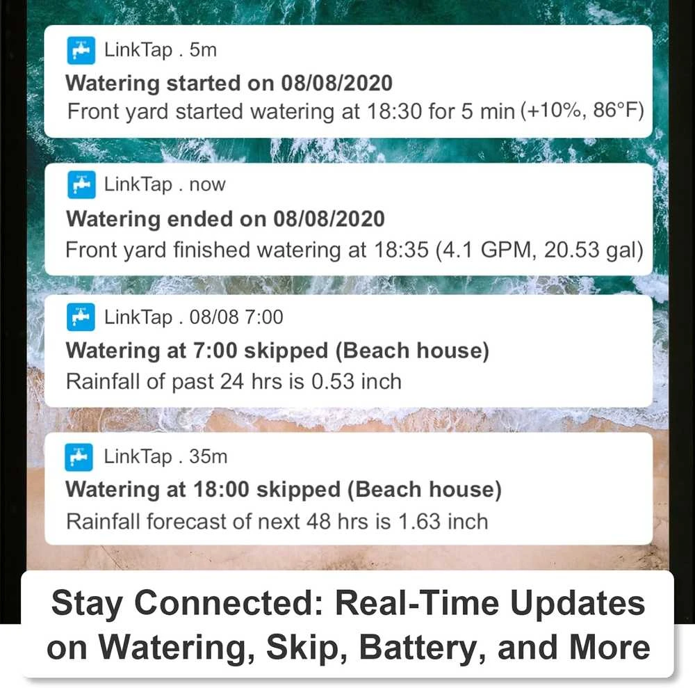 LinkTap išmanusis bevielis laistymo kompiuteris su IP66, programėle, srauto matuokliu ir Zigbee G2S