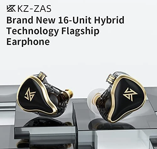 Linsoul į ausis įdedamos hibridinės ausinės su 3,5 mm jungtimi ir 10 mm keitikliu KZ ZAS