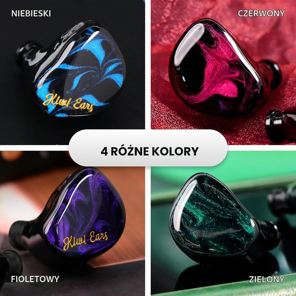 Linsoul į ausis įdedamos laidinės ausinės Kiwi Ears Cadenza, 10 mm, 3,5 mm