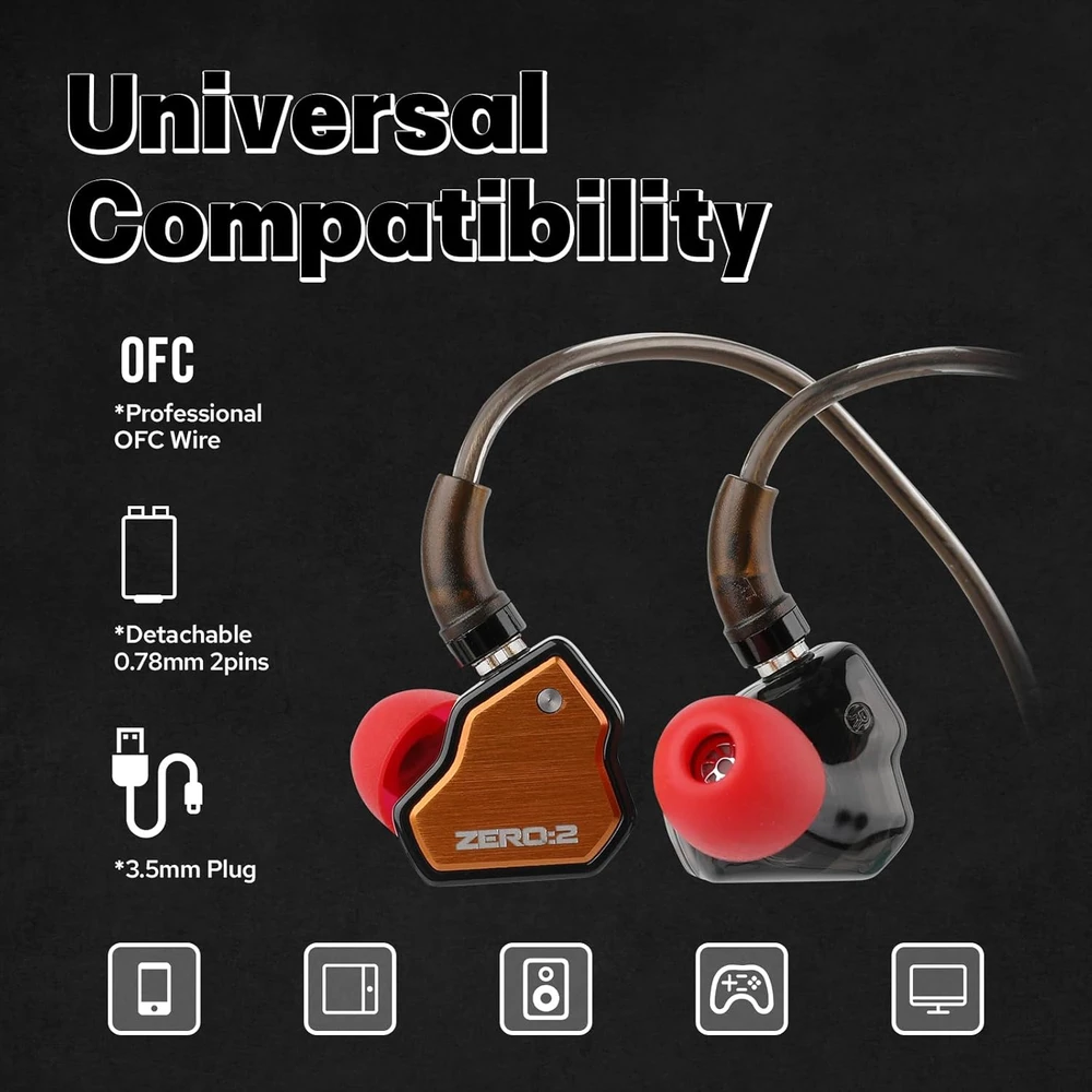 Linsoul į ausis įdedamos laidinės ausinės 7Hz x Crinacle Zero:2 su 10 mm garsiakalbiu