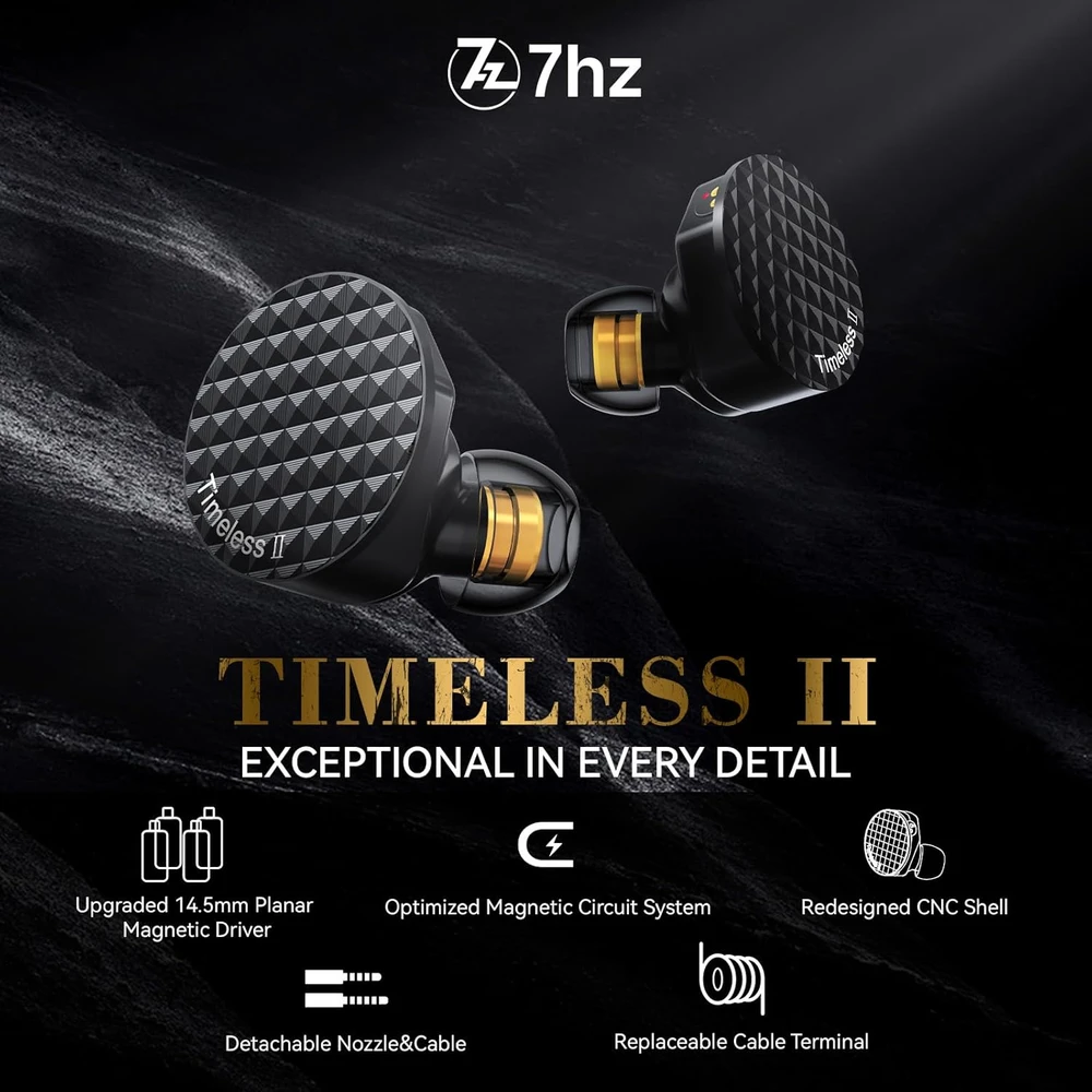 Ausinės Linsoul 7HZ Timeless II Ausinukai | Juodas