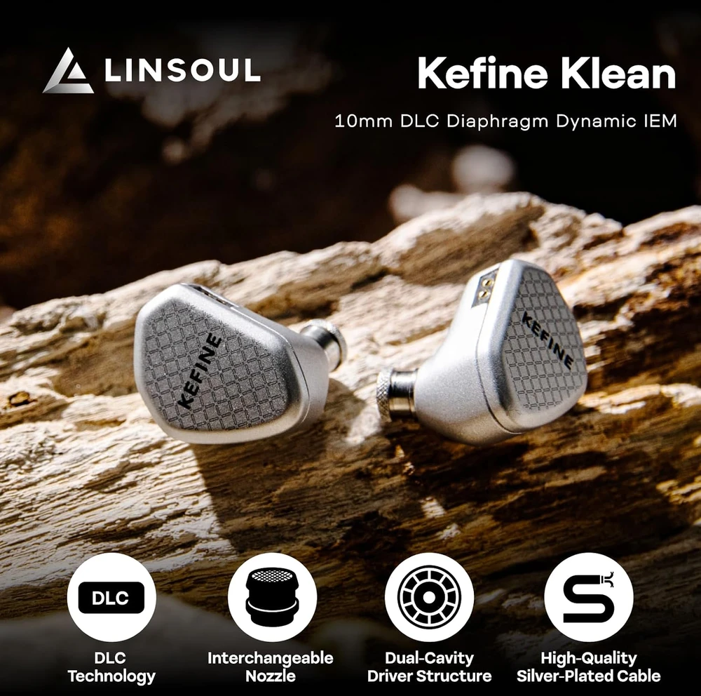 Linsoul į ausis įdedamos laidinės HiFi ausinės su 10 mm dinaminiu keitikliu Kefine Klean