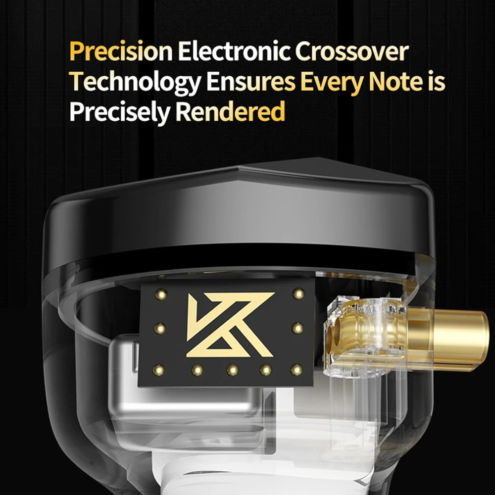 Linsoul į ausis įdedamos laidinės HiFi ausinės su 5 BA KZ AS10 PRO