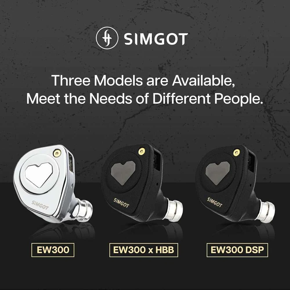 Linsoul SIMGOT EW300 laidinės hibridinės į ausis įkišamos ausinės su 1DD+1 planar+1 PZT, 3.5 mm, standartinė versija