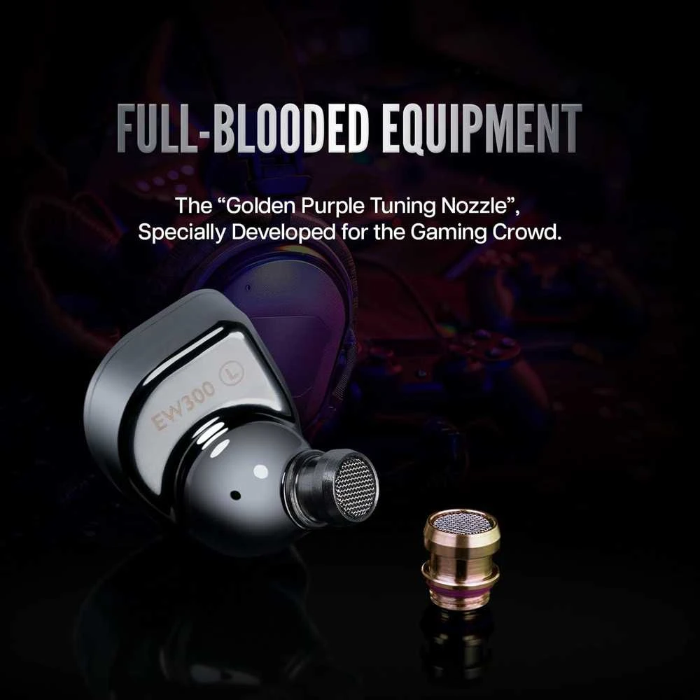 Linsoul SIMGOT EW300 laidinės hibridinės į ausis įkišamos ausinės su 1DD+1 planar+1 PZT, 3.5 mm, standartinė versija