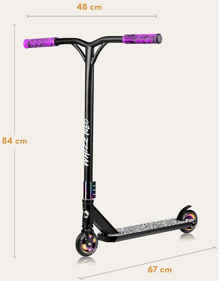 Lionelo akrobatinis paspirtukas vaikams ir suaugusiems, 110 mm PU ratai, ABEC-9 guoliai, iki 100 kg, Whizz