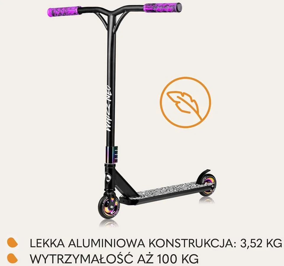 Lionelo akrobatinis paspirtukas vaikams ir suaugusiems, 110 mm PU ratai, ABEC-9 guoliai, iki 100 kg, Whizz