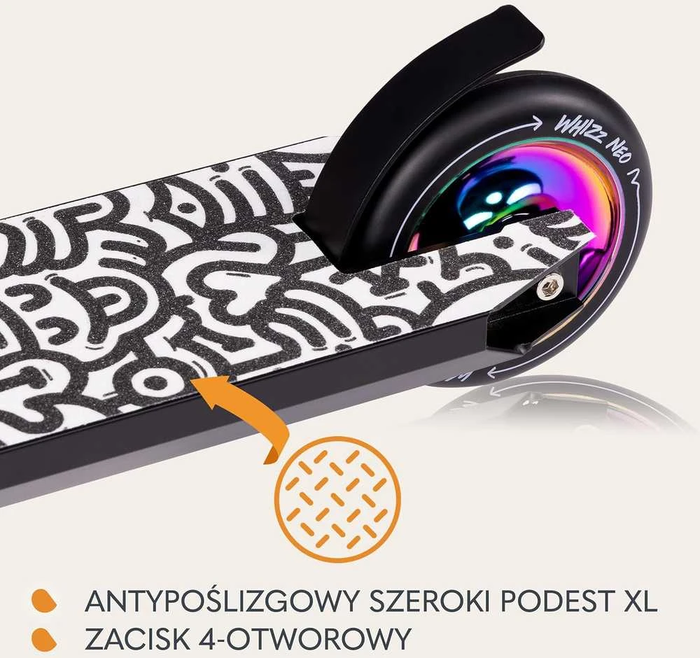 Lionelo akrobatinis paspirtukas vaikams ir suaugusiems, 110 mm PU ratai, ABEC-9 guoliai, iki 100 kg, Whizz