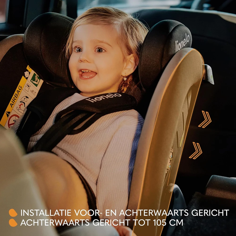 Lionelo automobilinė kėdutė Aart i-Size 40–150 cm, R129 i-Size, LO-AART I-SIZE Juodas CARBON Raudonas