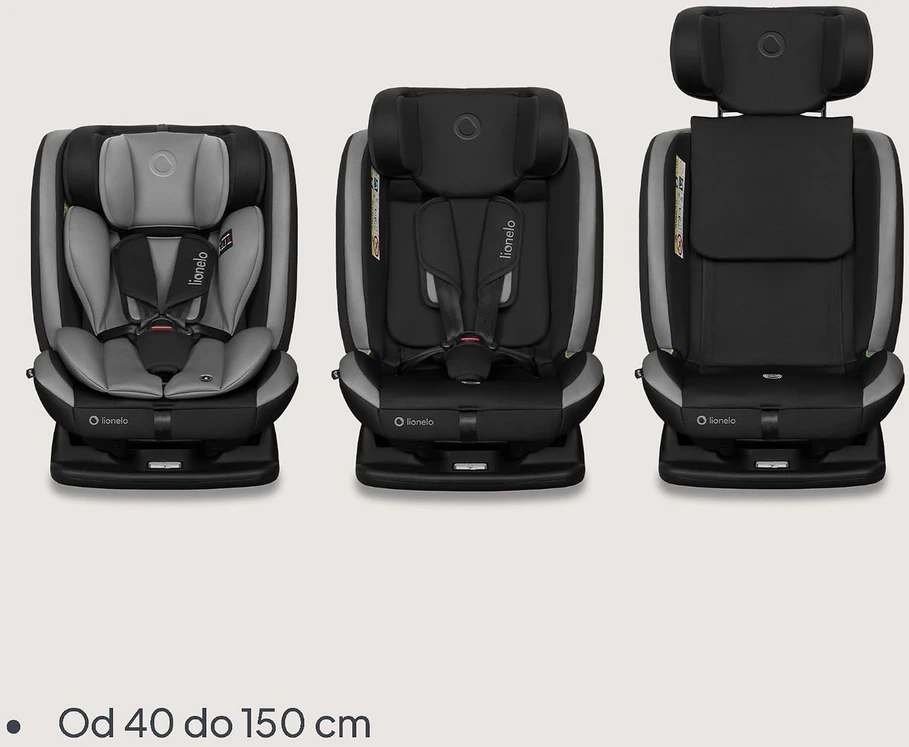Lionelo automobilinė kėdutė Aart i-Size 40–150 cm, R129 i-Size, pilka