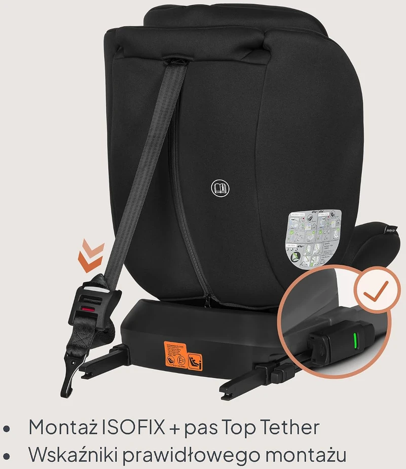 Lionelo automobilinė kėdutė Bastiaan i-Size 360° ISOFIX vaikams 40–150 cm LO-BASTIAAN I-SIZE Juodas CARBON