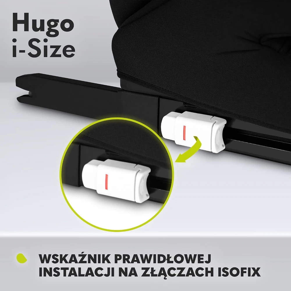 Automobilinė kėdutė Lionelo Hugo i-Size, 15-36 kg, Juodas Carbon