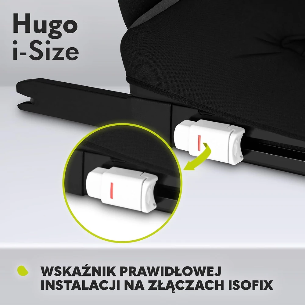 LIONELO HUGO i-size automobilinė kėdutė juoda pilka
