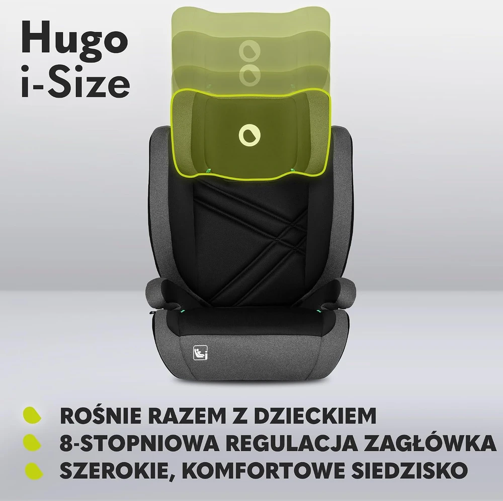 LIONELO HUGO i-size automobilinė kėdutė juoda pilka