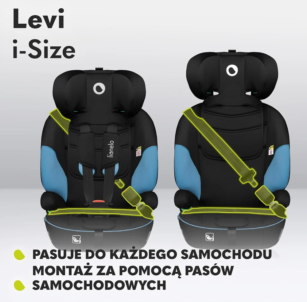 Lionelo automobilinė kėdutė Levi i-Size 76–150 cm, R129, LO-LEVI I-SIZE Mėlynas COBALT