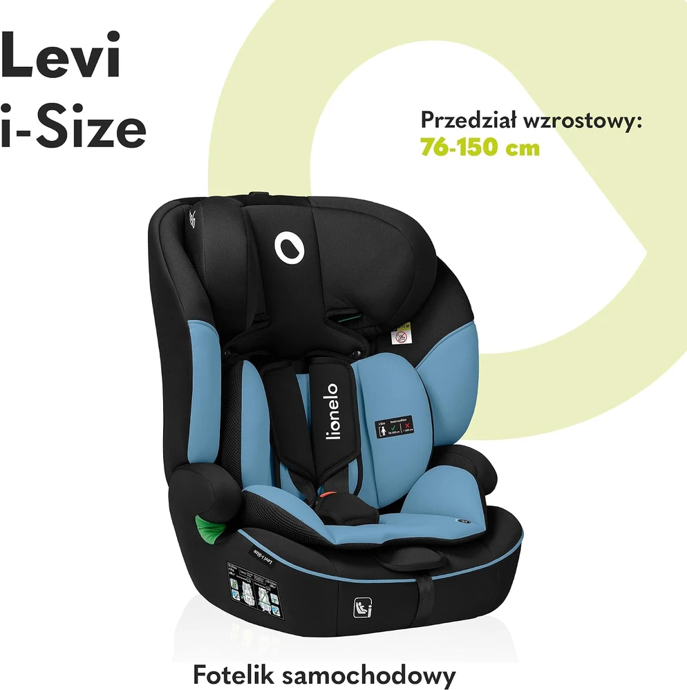 Lionelo automobilinė kėdutė Levi i-Size 76–150 cm, R129, LO-LEVI I-SIZE Mėlynas COBALT