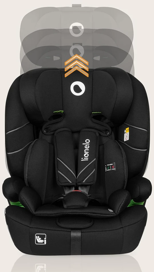 LIONELO Levi One i-Size juodos anglies automobilinė kėdutė
