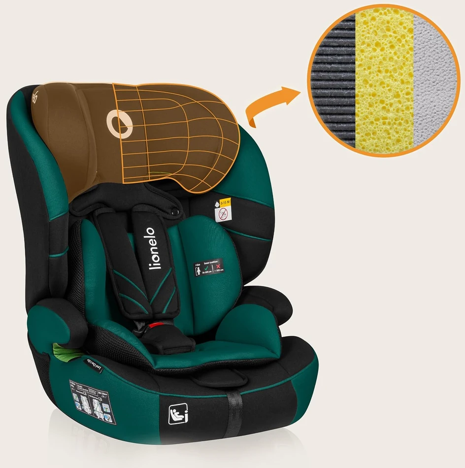 LIONELO Levi One i-Size Žalias Forest automobilinė kėdutė