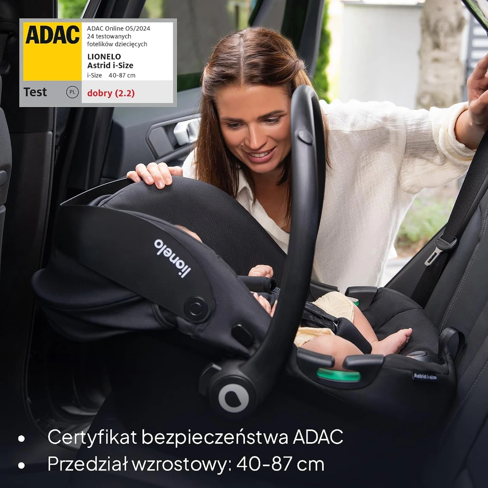 Lionelo automobilinė kūdikio kėdutė Astrid i-Size 40–87 cm, montuojama atgal