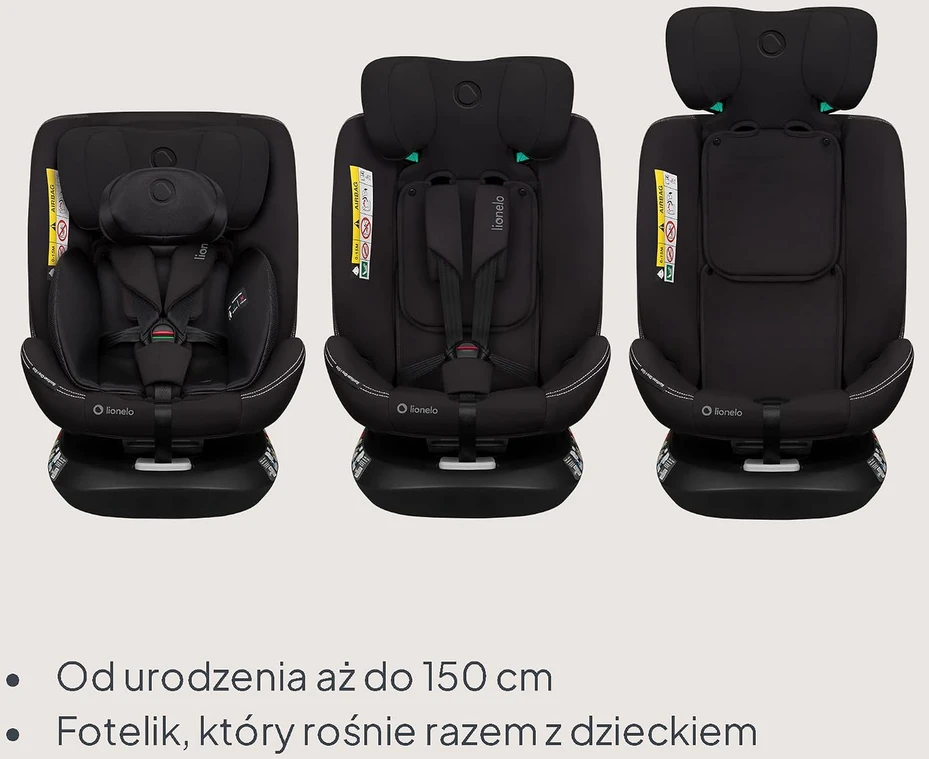 Lionelo Bastiaan i-Size automobilinė kėdutė 40–150 cm su ISOFIX, 360° pasukama, 181654
