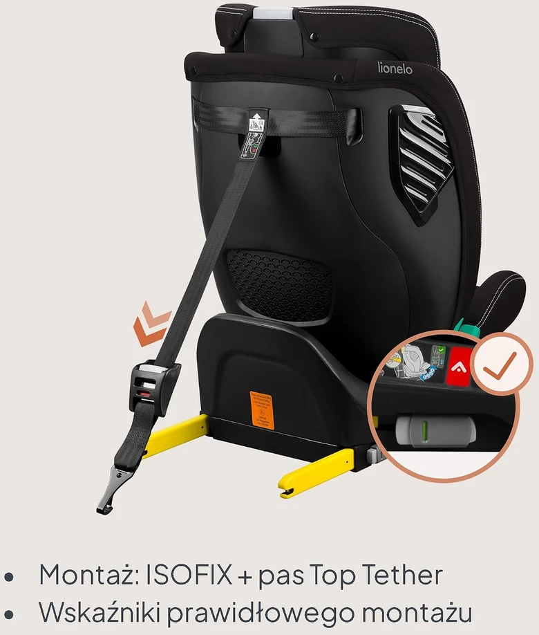 Lionelo Bastiaan i-Size automobilinė kėdutė 40–150 cm su ISOFIX, 360° pasukama, 181654