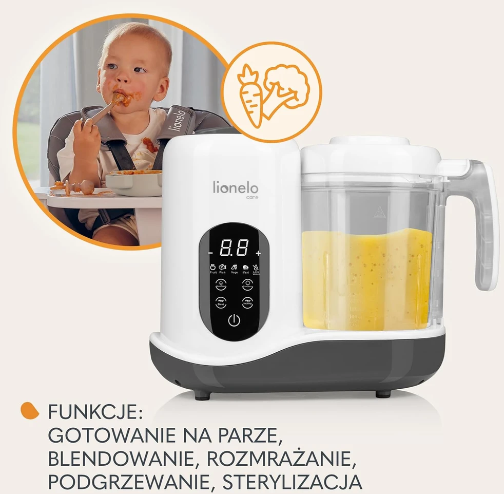 Lionelo daugiafunkcis virtuvės robotas kūdikiams 4 programų 900 ml BabyMenu