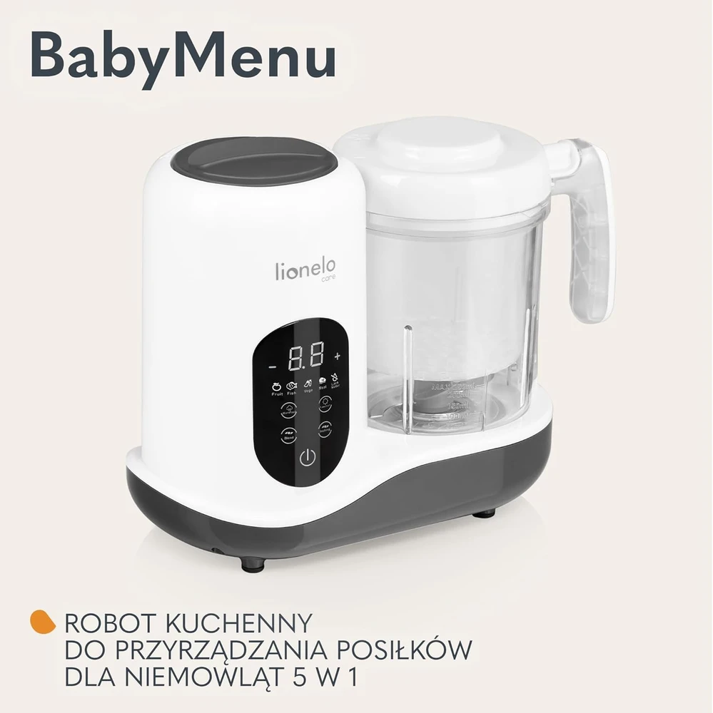 Lionelo daugiafunkcis virtuvės robotas kūdikiams 4 programų 900 ml BabyMenu