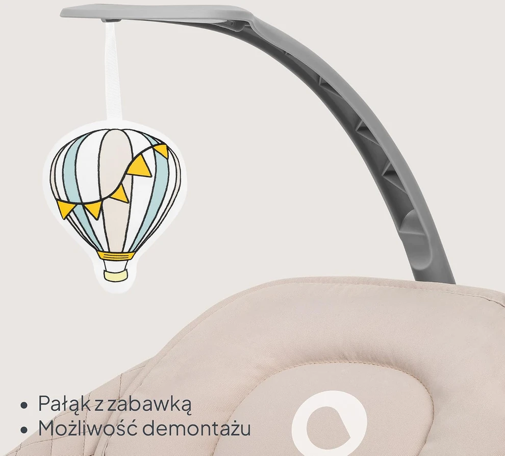 Lionelo elektrinės kūdikių sūpynės Rio iki 9kg, 3 supimo greičiai, LO-RIO BEIGE LATTE