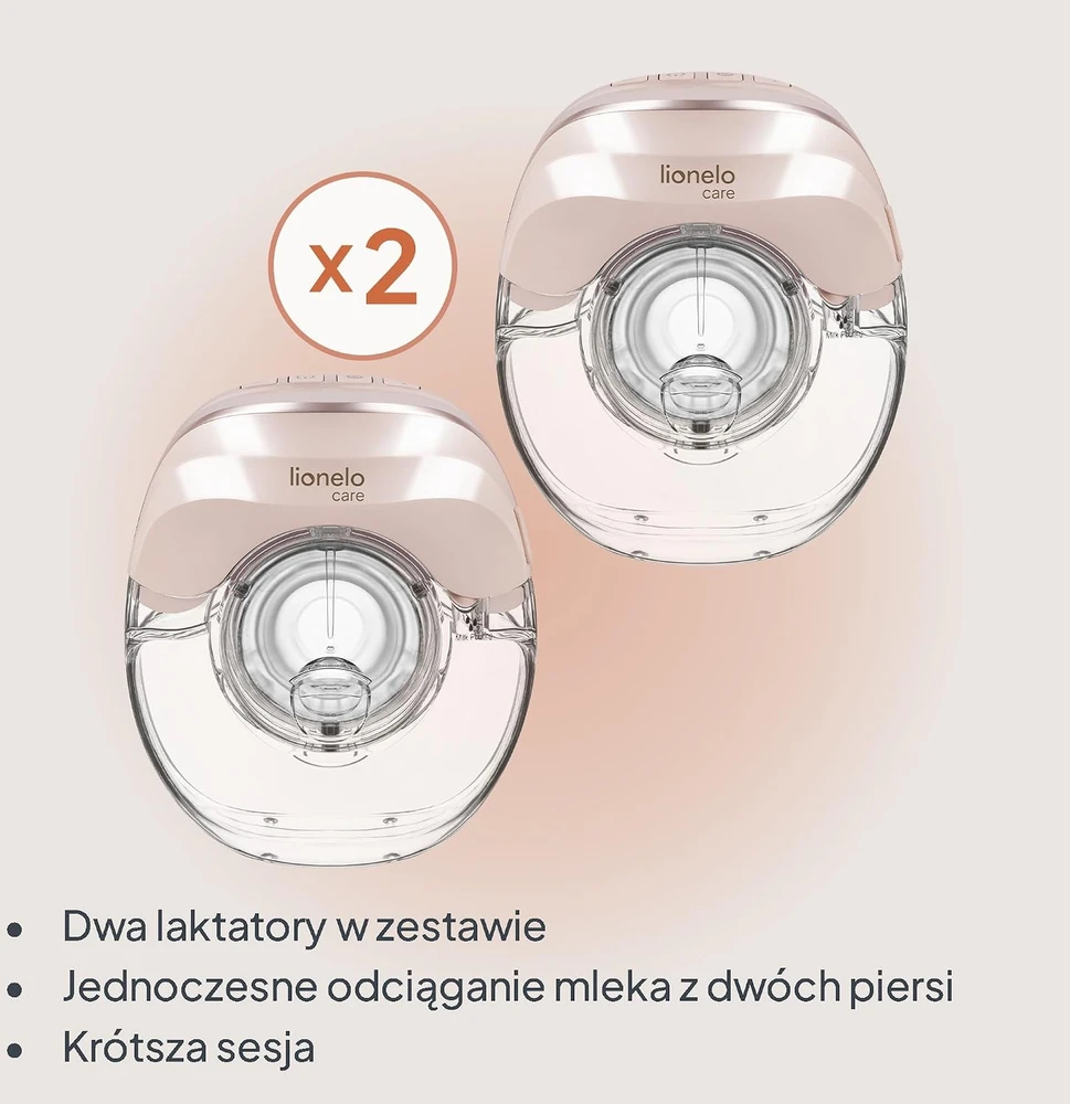 Lionelo elektrinis dvigubas belaidis pientraukis Fidi Free Slim DUO, 2 × 150 ml, USB-C