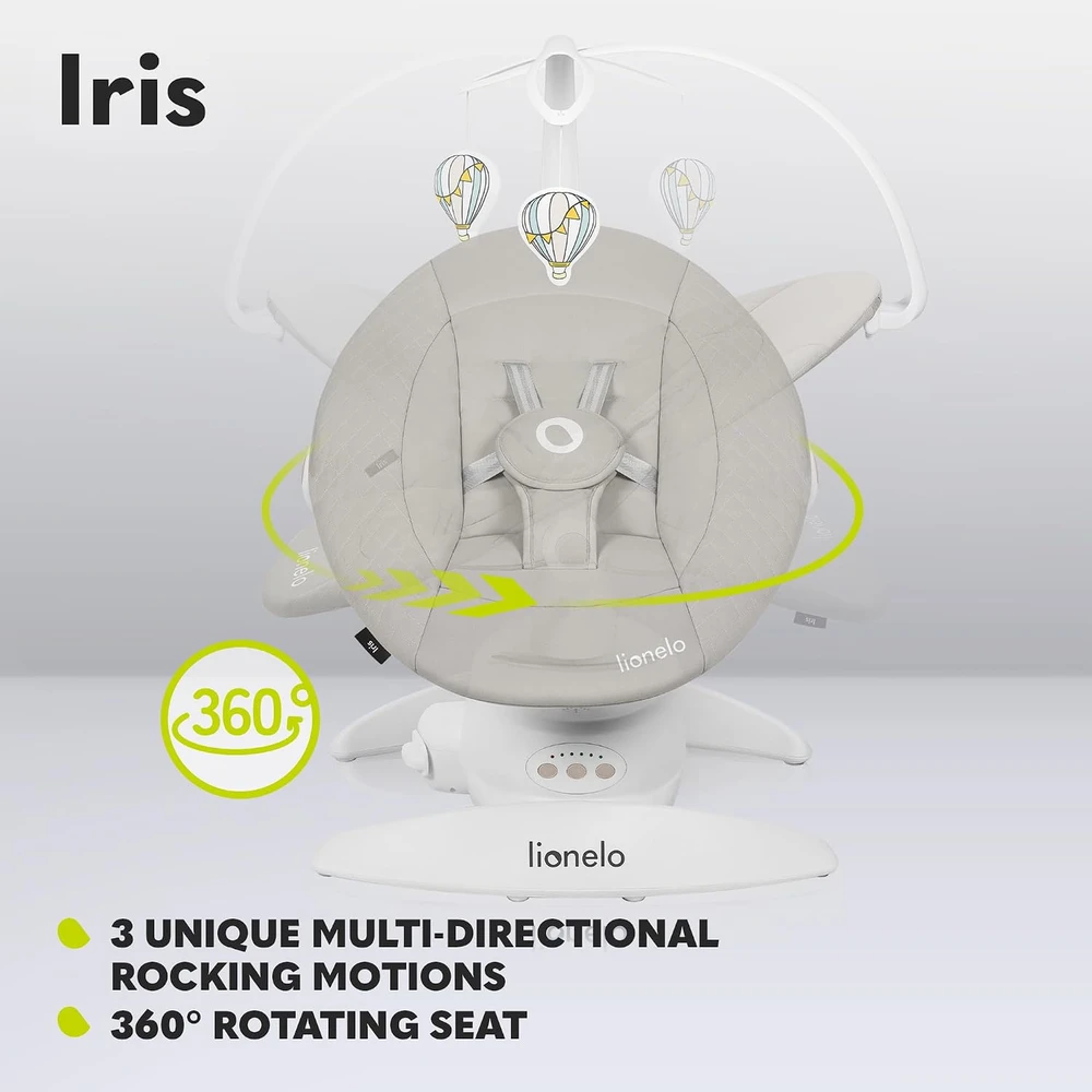 Elektrinis atmuštuvas, 360° pasukimas, valdymo pultas, 0-9kg Lionelo Iris