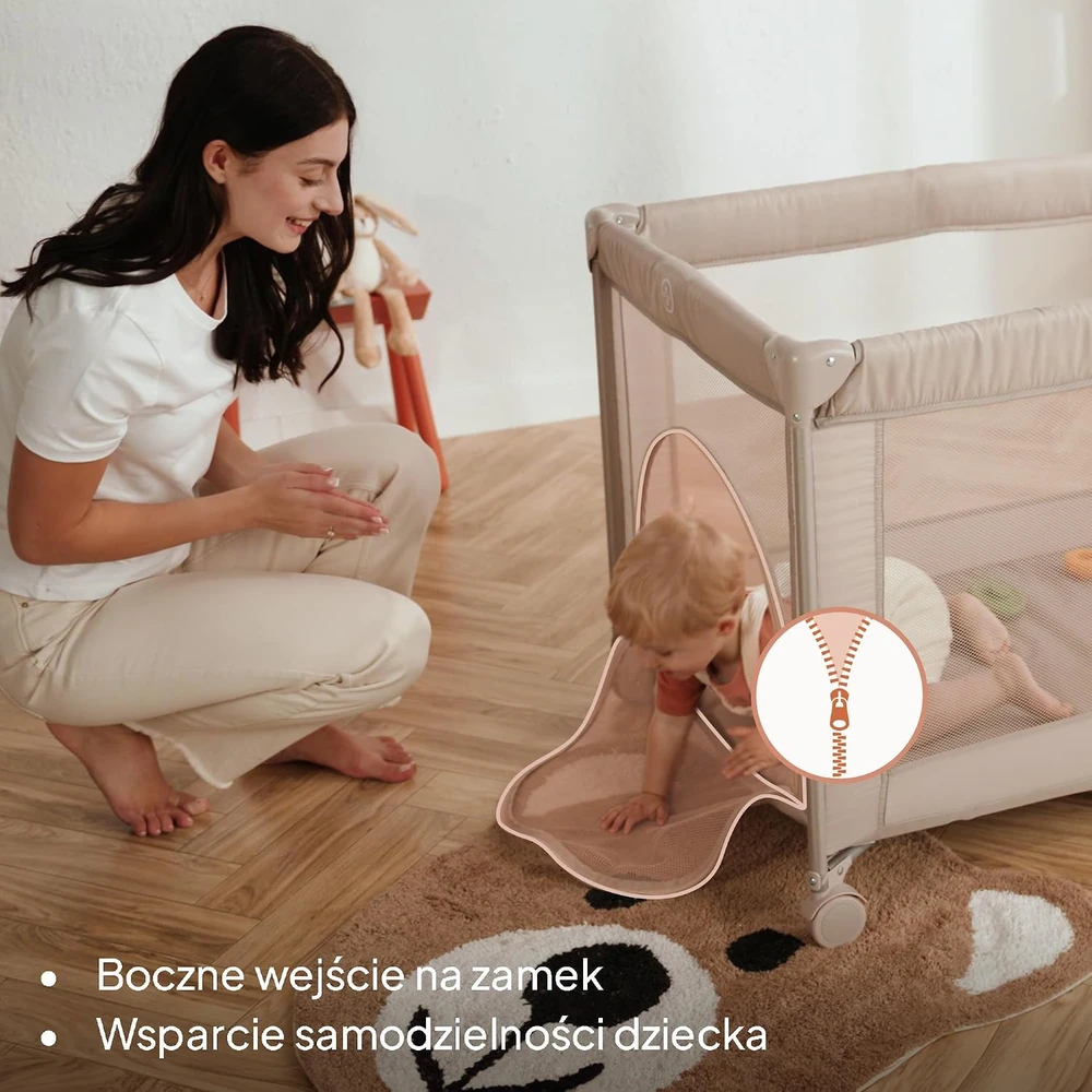 Lionelo kelioninė kūdikio lovytė Amelie 100,5 × 70,5 × 69 cm iki 15 kg LO-AMELIE Juodas CARBON