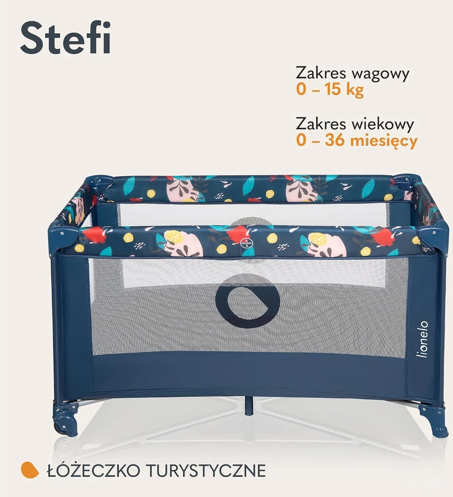 LIONELO Kelioninė lovelė Stefi Mėlyna Navy