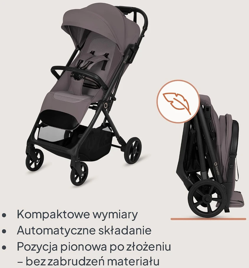 Lionelo kelioninis sportinis vežimėlis Tansi iki 22 kg, sulankstomas viena ranka, LO-TANSI BEIGE TAUPE
