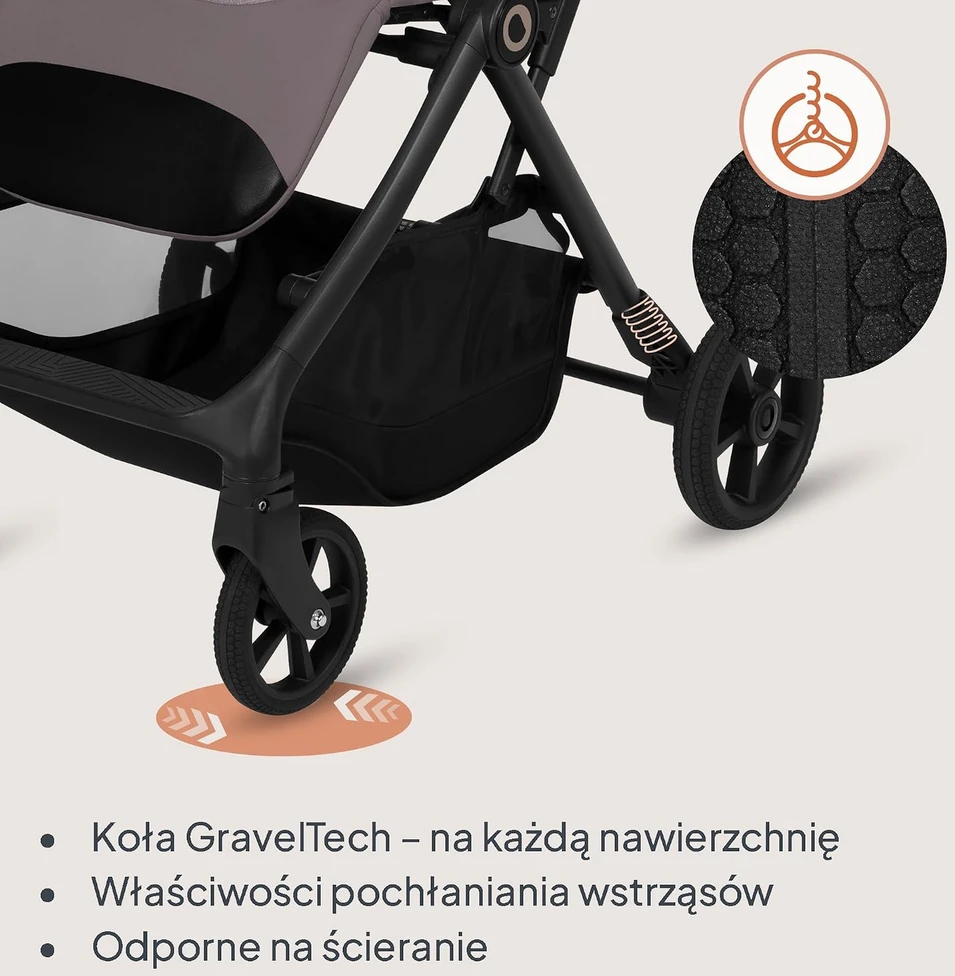 Lionelo kelioninis sportinis vežimėlis Tansi iki 22 kg, sulankstomas viena ranka, LO-TANSI BEIGE TAUPE