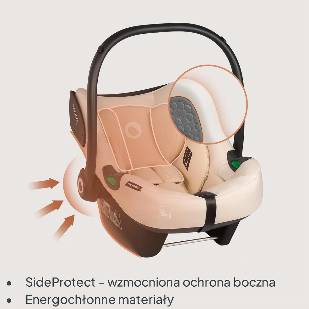 Lionelo kūdikių automobilinė kėdutė Astrid i-Size su ISOFIX baze, 40–87 cm, LO-ASTRID I-SIZE SET BEIGE SAND