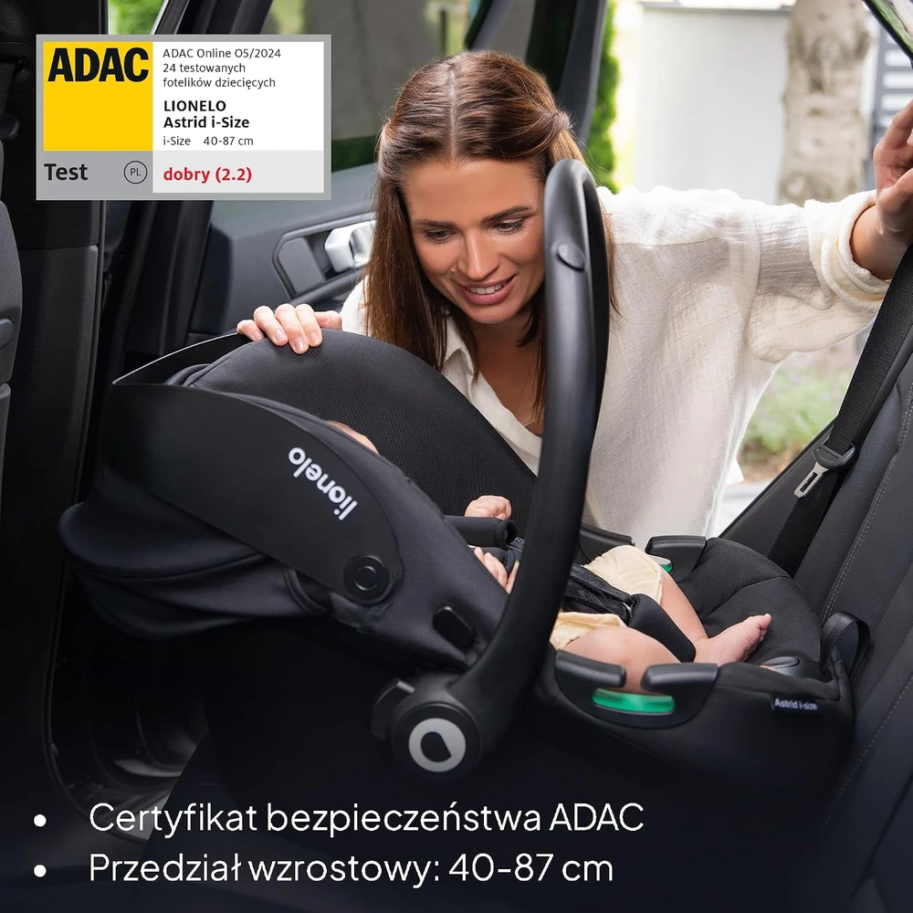 Lionelo kūdikių automobilinė kėdutė Astrid i-Size 40–87 cm su 3 taškų diržais