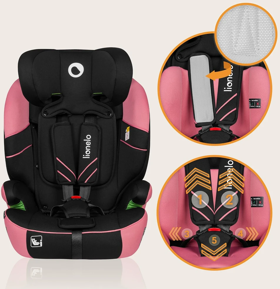 LIONELO Levi One i-Size Rožinė Rose automobilinė kėdutė