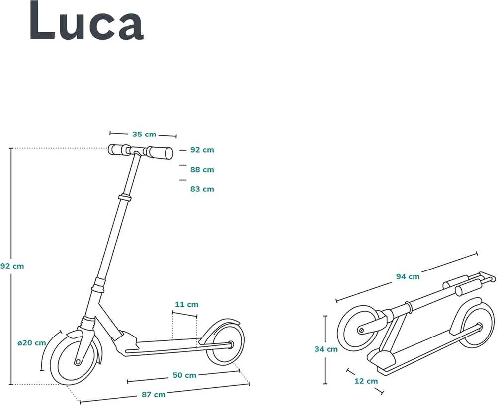 Sulankstomas paspirtukas Lionelo Luca, juodas