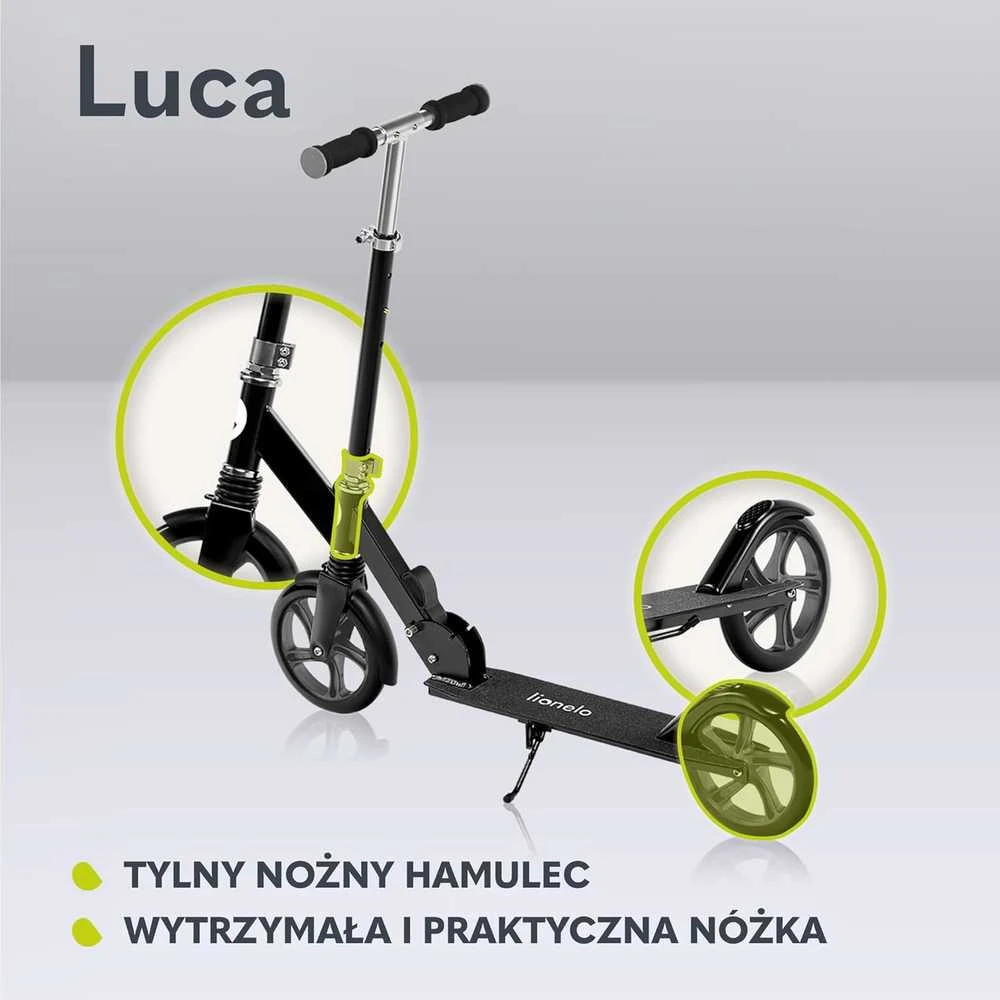 Sulankstomas paspirtukas Lionelo Luca, juodas