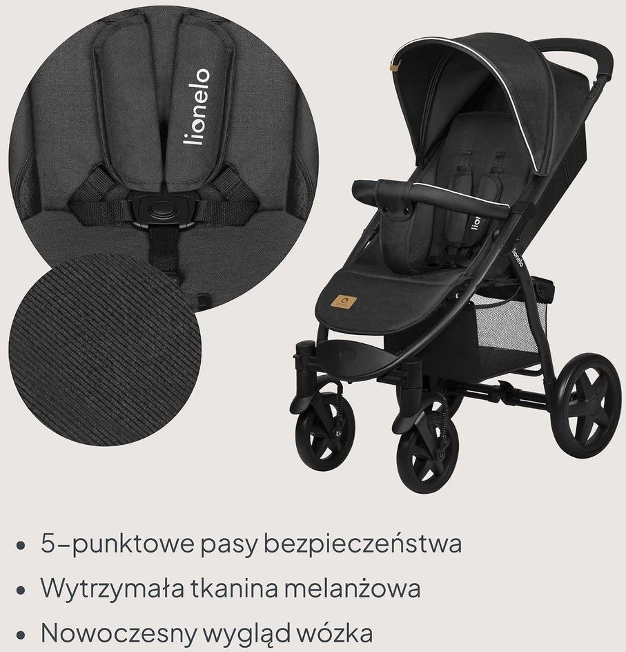 Vežimėlis Lionelo Annet Plus Juodas Carbon
