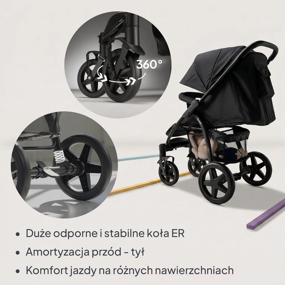 Vežimėlis Lionelo Annet Plus Juodas Carbon